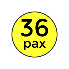 36 pax sticker  for commercial vehicles vector illustration
