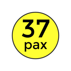 37 pax sticker  for commercial vehicles vector illustration