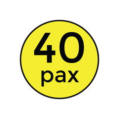40 pax sticker  for commercial vehicles vector illustration