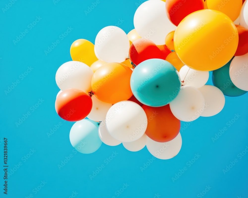 Aufkleber vibrant minimalist balloon cluster dynamic color pop design for modern event branding, creative mark