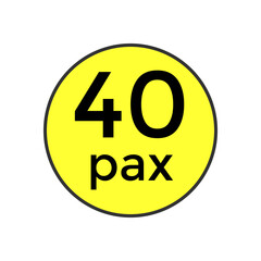 40 pax sticker  for commercial vehicles vector illustration