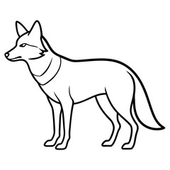 Coyote Outline Sleek Vector Illustration