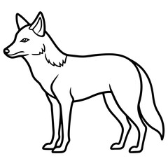 Coyote Outline Sleek Vector Illustration