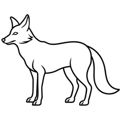 Coyote Outline Sleek Vector Illustration