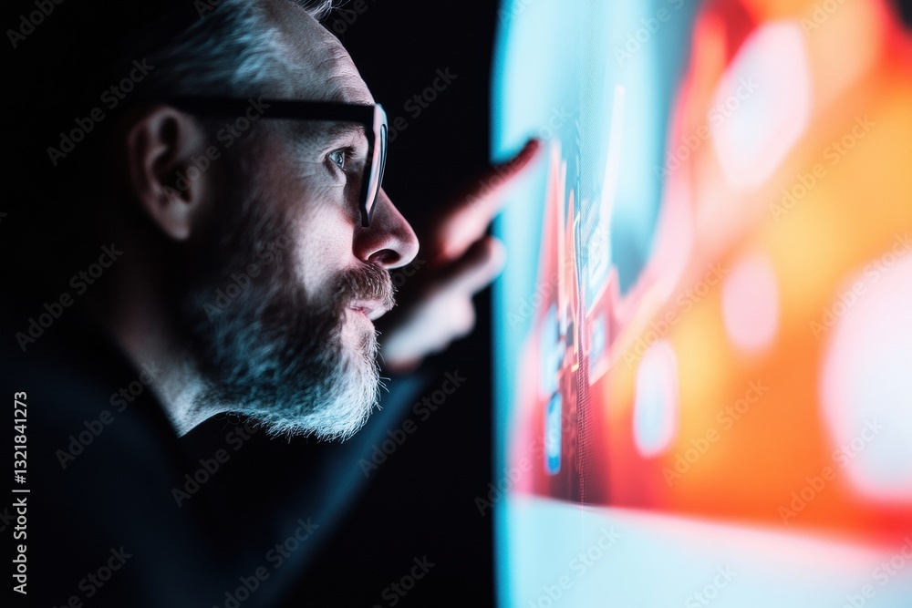 Poster Immersive Digital Analytics Futuristic Data Visualization with Cyberpunk Aesthetics - Next-Gen Business Intelligence and Creative Tech Exploration