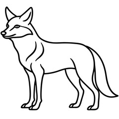 Coyote Outline Sleek Vector Illustration