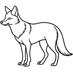 Coyote Outline Sleek Vector Illustration