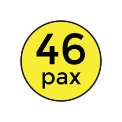 45 pax sticker  for commercial vehicles vector illustration