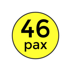 46 pax sticker  for commercial vehicles vector illustration