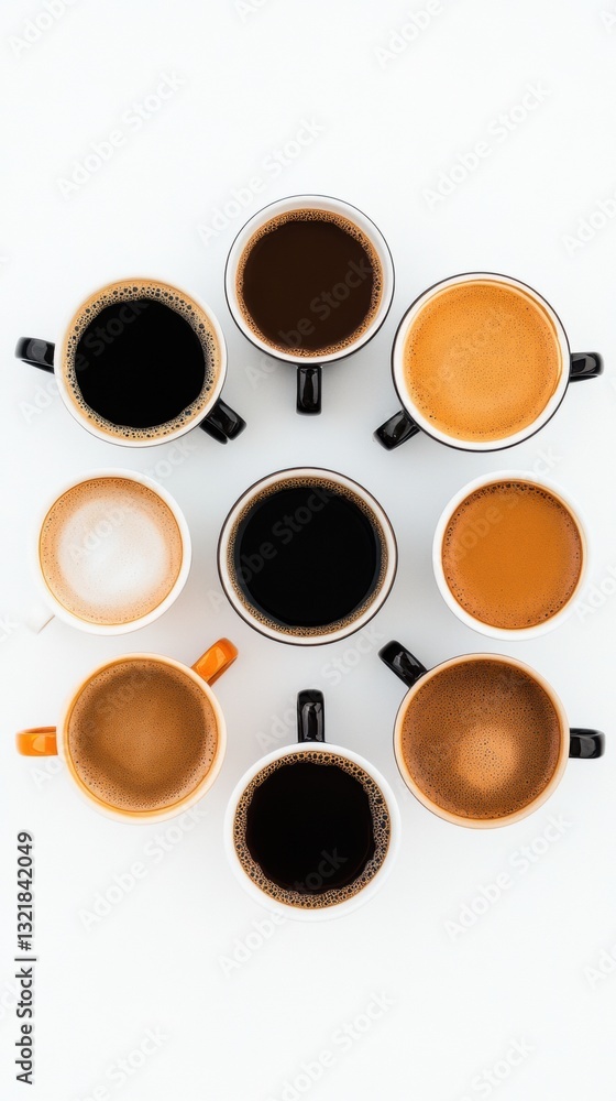 Aufkleber Collaborative Caffeine Symmetry Modern Workspace Networking Through Artisan Coffee Culture - Minimalist Team Connection Visualization