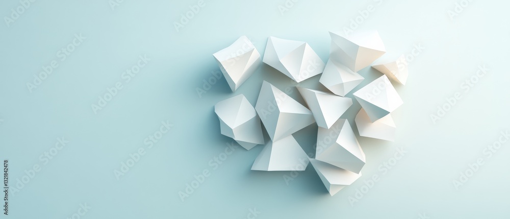 Poster Minimalist Geometric Abstract Innovative Digital Design Visualizing Complex Connectivity through Crystalline Low-Poly Architectural for Tech and Creative Industries