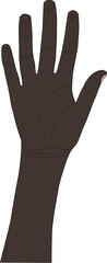 Open palm of hand reaching upwards