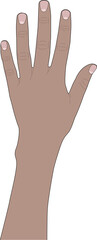 Hand reaches up