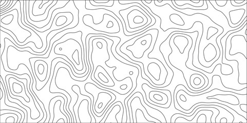 Topographic map background geographic line map with elevation assignments. White topography map contour texture vector form. Cartographic Weave with seamless striped patterns and wavy Lines.