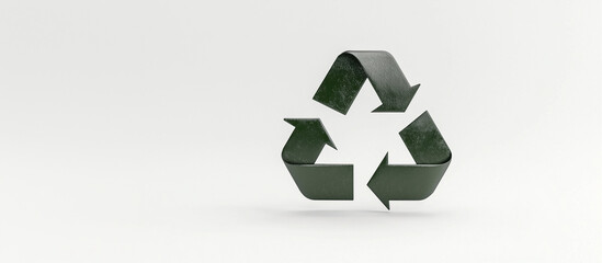 Obraz premium Eco-Conscious Loop: A minimalist depiction of the recycling symbol against a neutral backdrop, symbolizing environmental protection and sustainable living.