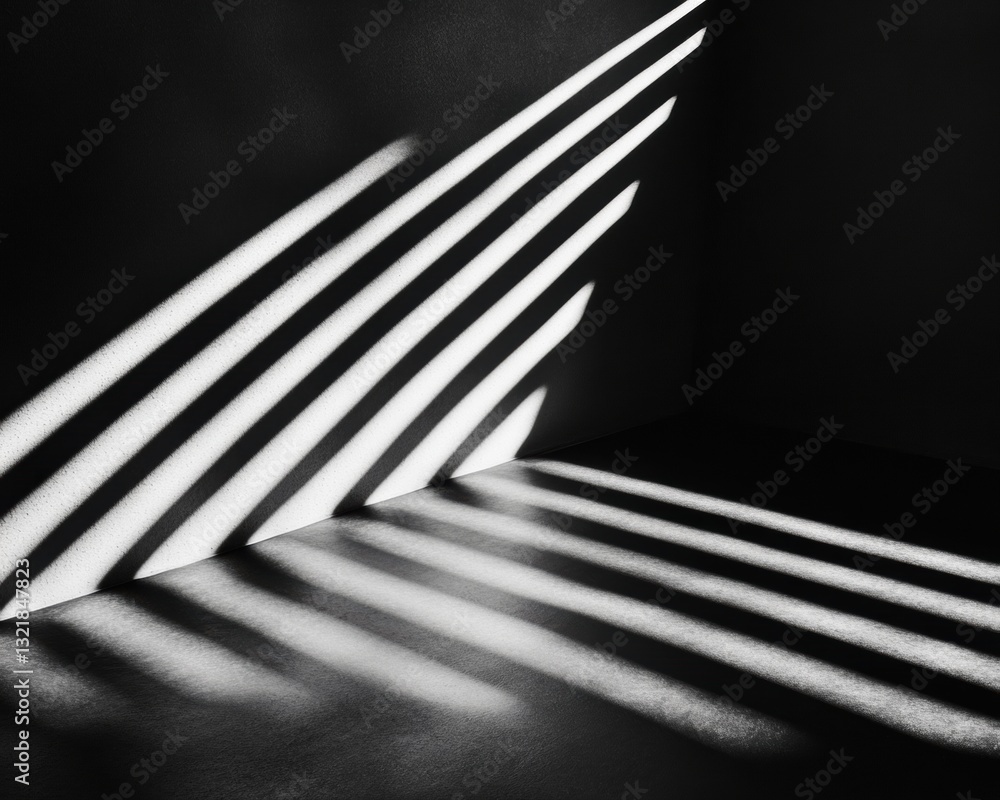 Aufkleber minimalist shadow play abstract geometric light projection and architectural noir - contemporary des