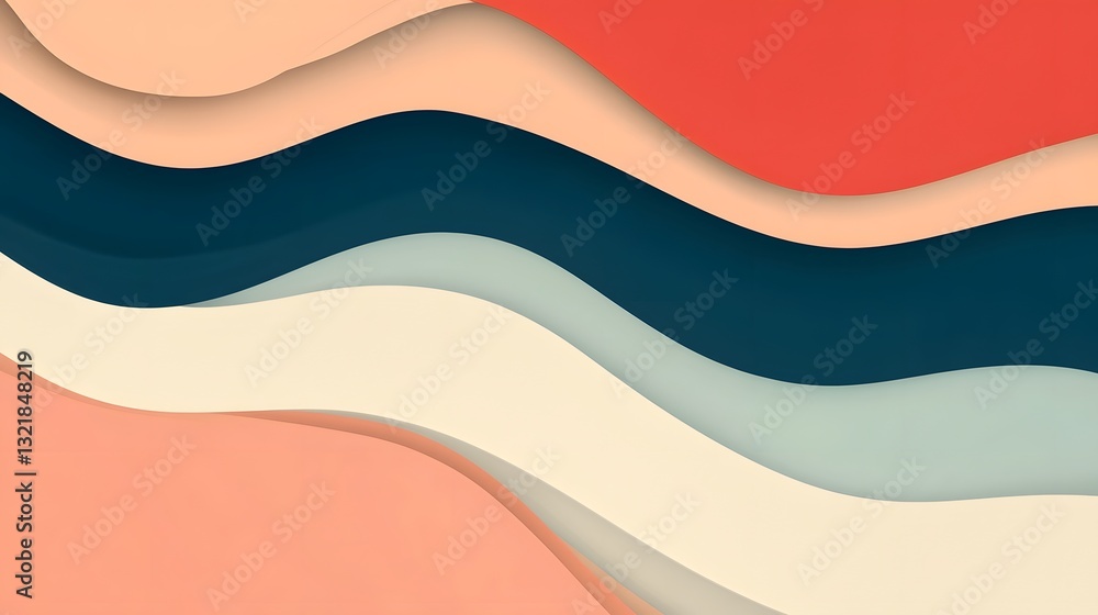 Poster abstract backdrop with harmonious geometric shapes and fluid composition