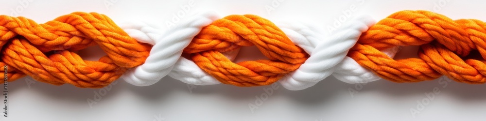 Poster woven connectivity paradigm vibrant orange and white textile interplay showcasing digital network me