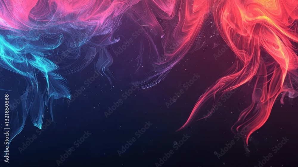 Poster dynamic abstract swirls of color digital art creation vibrant background studio setting aesthetic pe