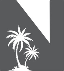 Landscape logo design. Landscape N logo design. N logo design. N logo vectors. Tree N logo design. Forest N logo design. Gardening N logo design. Natural, Eco, Organic, Vegetable, Farm N logo design. 