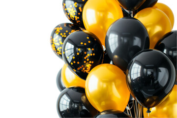Silver and Gold Balloons – 3D Render Icons – Isolated on Transparent Background