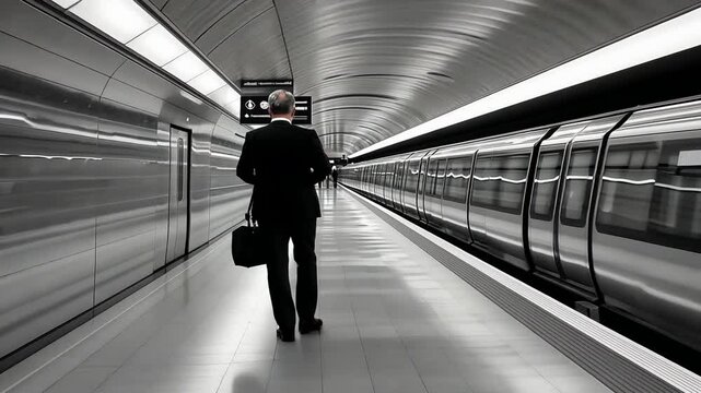 Dynamic Professional in Conversation While Waiting for His Ride