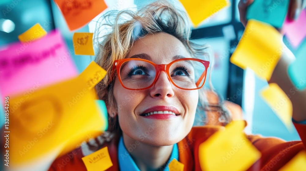Poster Vibrant Creative Workflow Gen Z Professional Unleashing Innovation through Dynamic Brainstorming in Colorful Hybrid Workspace Design