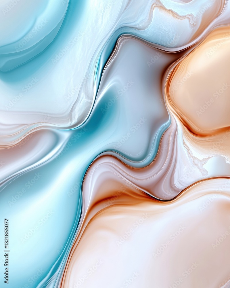 Poster fluid morpheus ethereal digital art exploring soft pastel marble textures - immersive minimalist des
