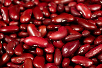 Close-Up of Shiny Red Kidney Beans Organic Food