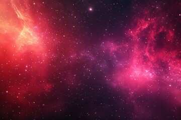 Obraz premium Red cosmic nebula with stars.