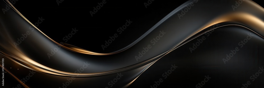 Aufkleber elegant swirl design with gold accents on dark background for luxurious modern display