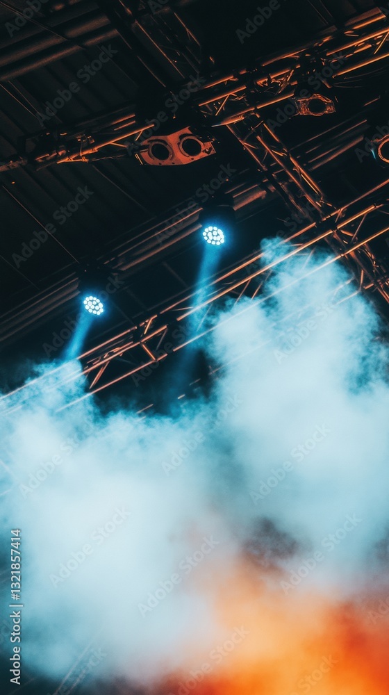 Aufkleber Immersive Event Tech Atmospheric Lighting and Dynamic Stage Fog Effects - Next-Gen Live Performance Visualization for Digital Creative Industries