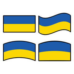 Ukraine flag wave vector illustration modern simple design