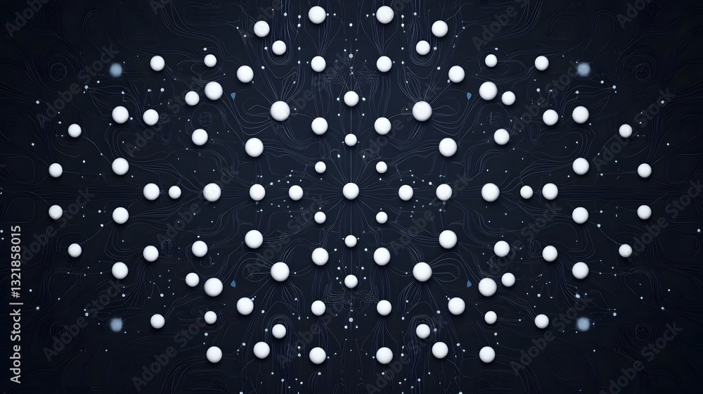 Aufkleber futuristic abstract technology circuit design with white nodes on dark background