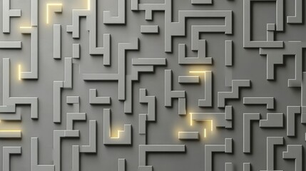 Intricate Geometric Maze Wall Art Design