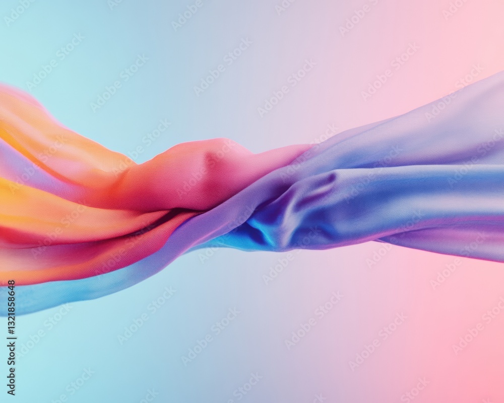 Poster Fluid Gradient Dynamics Ethereal Digital Art Exploring Soft Textile-Inspired Motion Design for Creative Branding and Immersive Visual Storytelling
