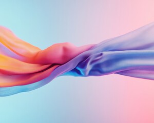 Fototapeta premium Fluid Gradient Dynamics Ethereal Digital Art Exploring Soft Textile-Inspired Motion Design for Creative Branding and Immersive Visual Storytelling