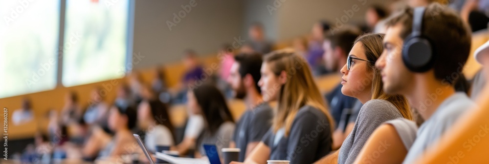 Aufkleber hybrid learning revolution inclusive gen z academic space with digital integration, collaborative le