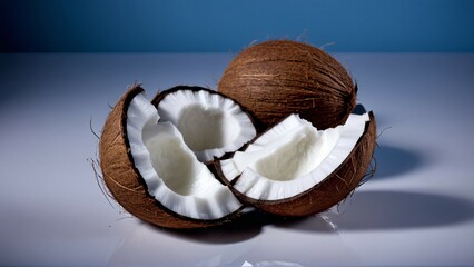 coconut on a white background