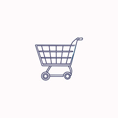 (1) Shopping cart icon Simple, Minimalist Shopping Cart Illustration: Black and White Line Drawing with Grid Basket Design