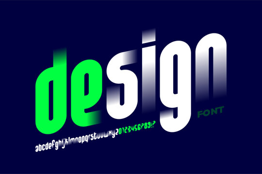DEsign. Modern condensed style lowercase font design, alphabet letters and numbers vector illustration - Powered by Adobe