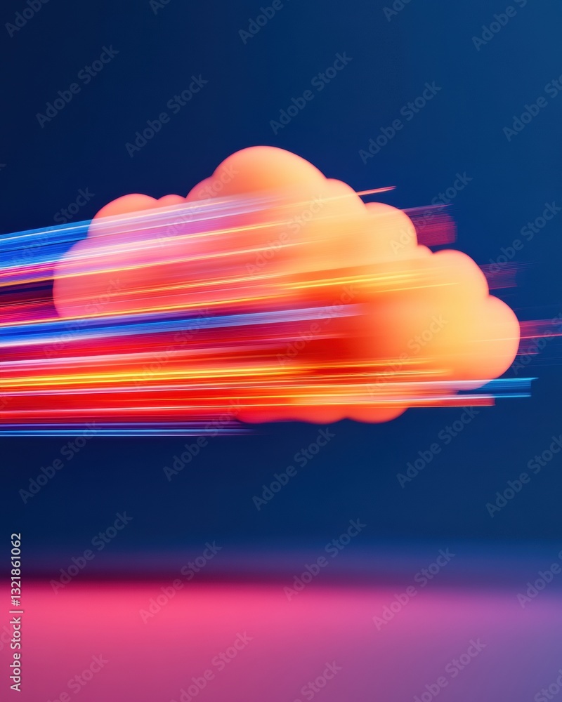 Aufkleber Digital Flux Next-Gen Cloud Security Visualization with Gradient Motion Blur - Cybersecurity Innovation in High-Performance Data Streaming Aesthetics