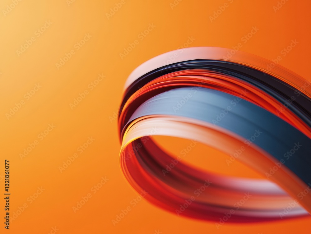 Aufkleber Dynamic Abstract Wave Design Immersive Digital Flow with Gradient Color Transition - Modern Minimalist Visual Innovation for Tech and Creative Industries