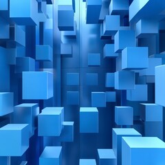 Abstract Blue Cube Architecture: A Modern Geometric Design