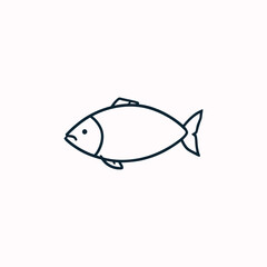 fish icon vector ,Minimalist Fish Line Art: Black and White Vector Illustration of Aquatic Elegance