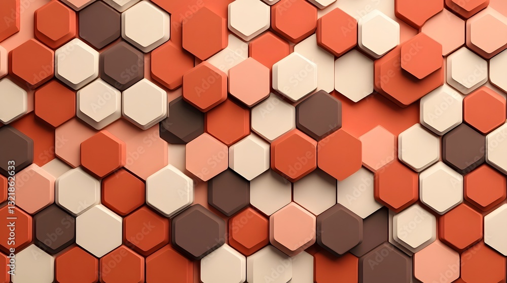 Aufkleber minimalist 3d geometric tile pattern with contrasting shadows and flat design