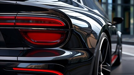 Sleek Black Luxury Car Tail Light Detail