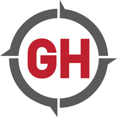 Technology GH logo design. HG logo design. Driving GH logo design. 