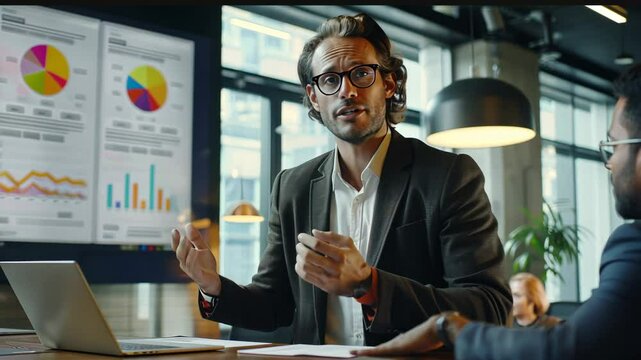 Marketing manager presenting a campaign strategy