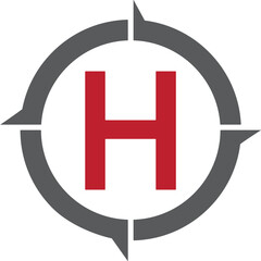 Obraz premium H logo design. H logo vectors. Technology H logo design. Driving H logo design. Speed logo design. Luxury Traveling, technology, minimalist H logo design. 